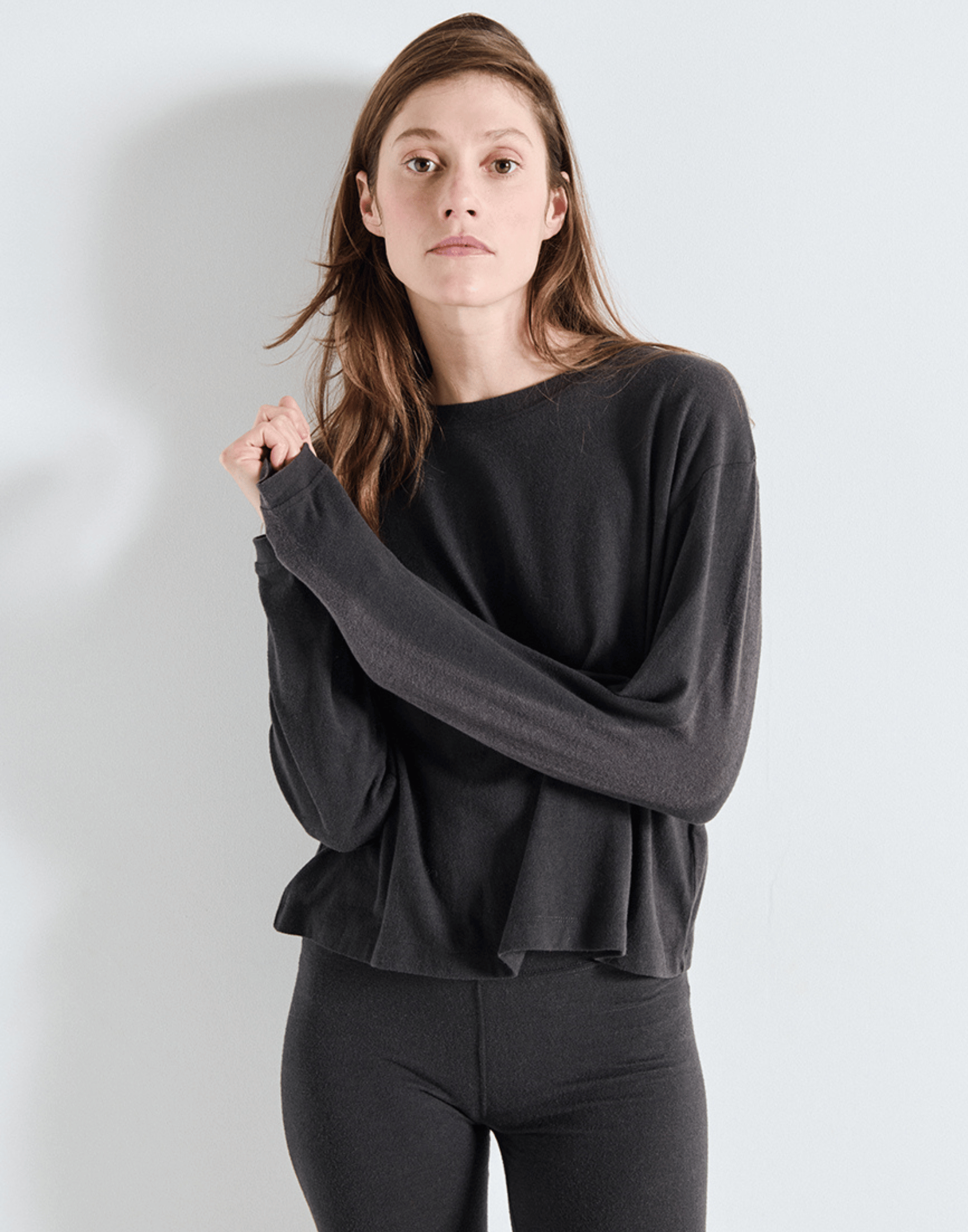 Carbon Cotton Blend Ypawood Long Sleeve T-Shirt