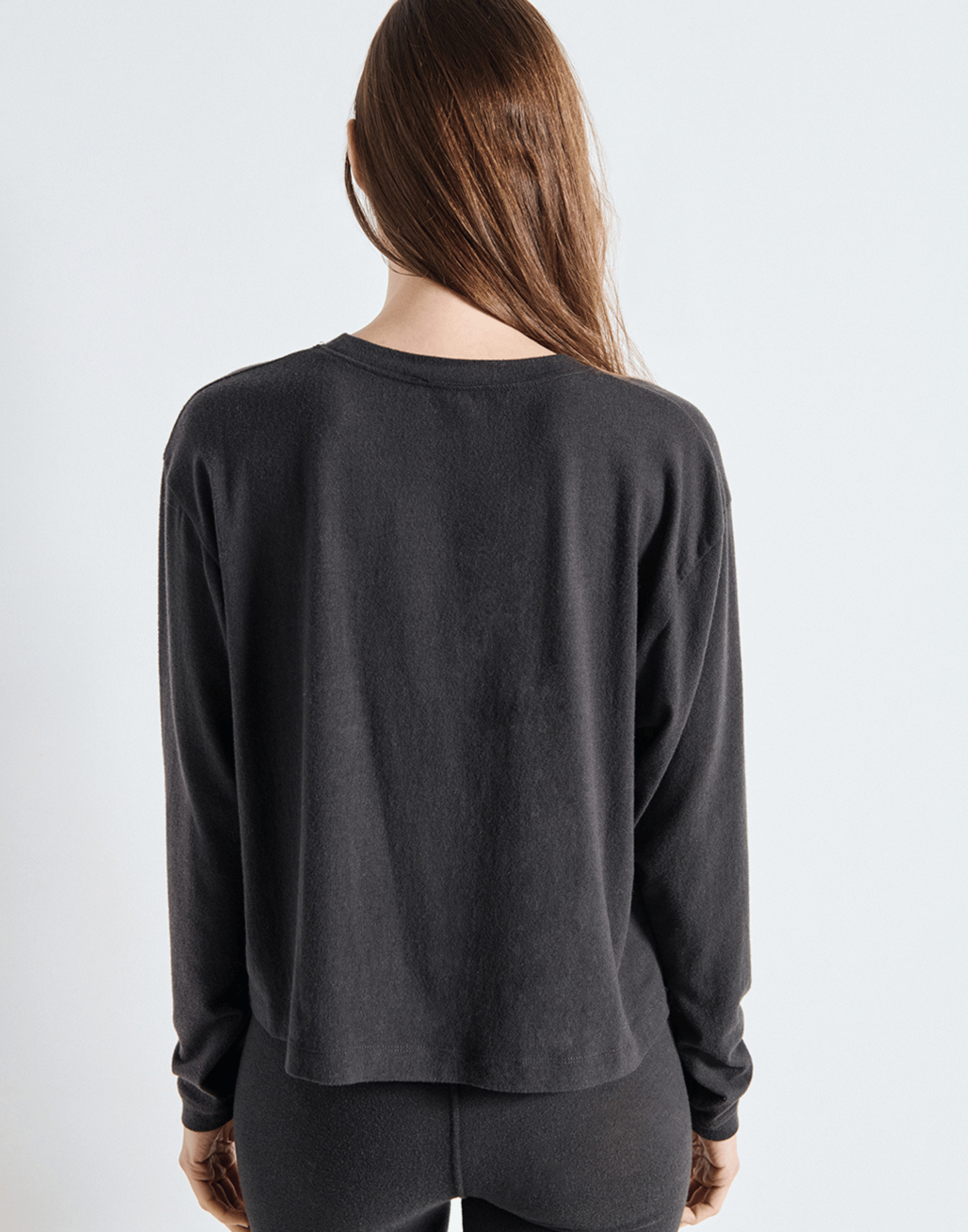 Carbon Cotton Blend Ypawood Long Sleeve T-Shirt