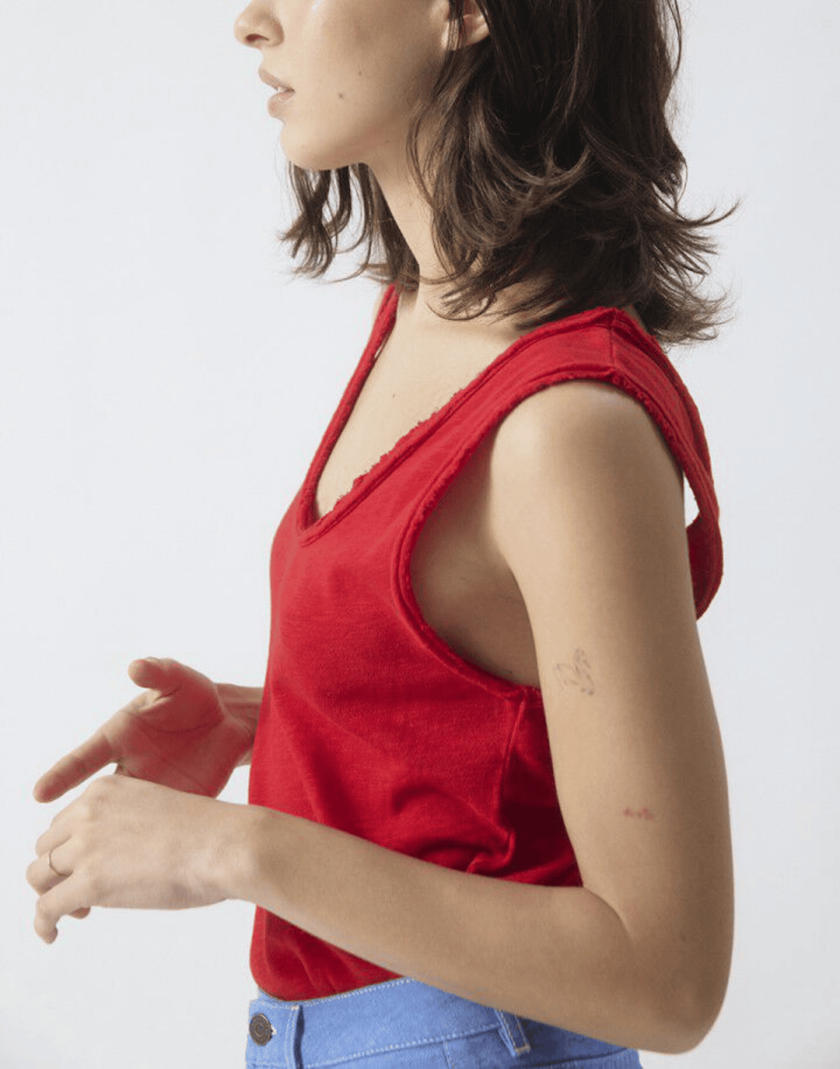 Tomato Red Cotton Sonoma Tank Top
