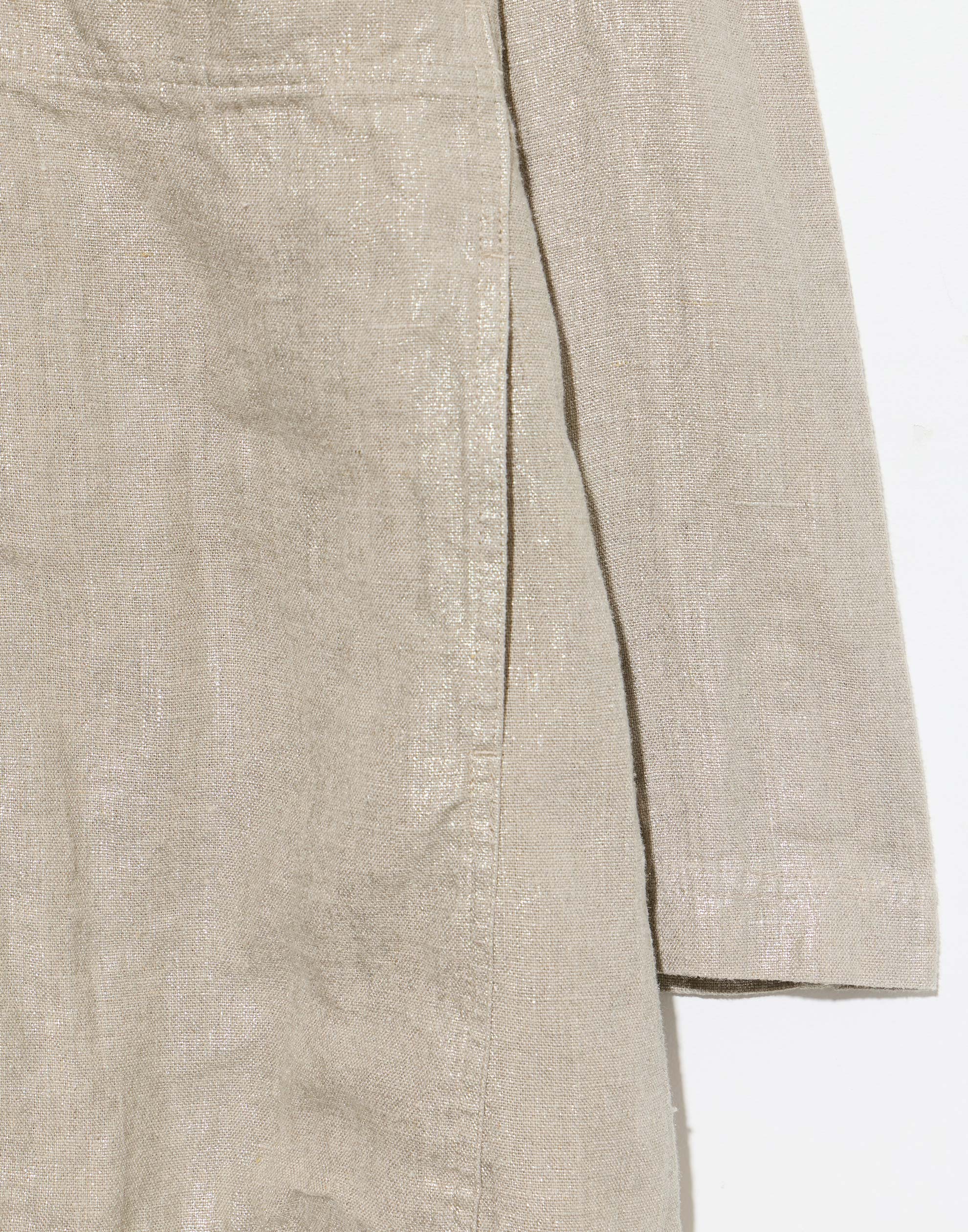 Natural Beige Sparkle Linen Coat
