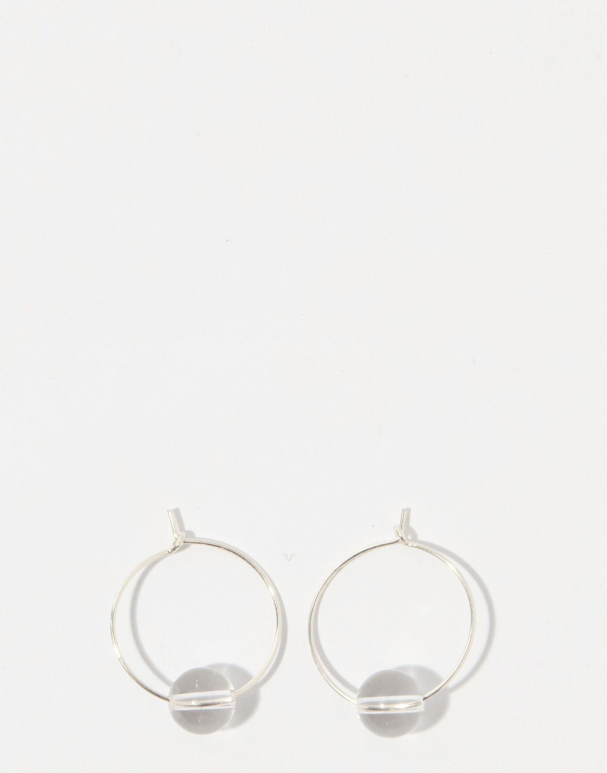 Crystal Quartz & Silver Tahoe Hoop Earrings