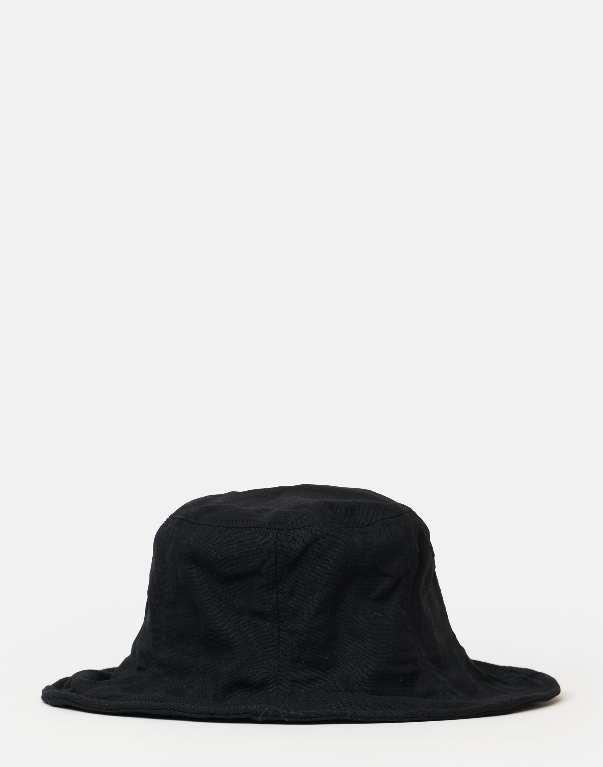 Black Cotton & Linen Everyday Hat