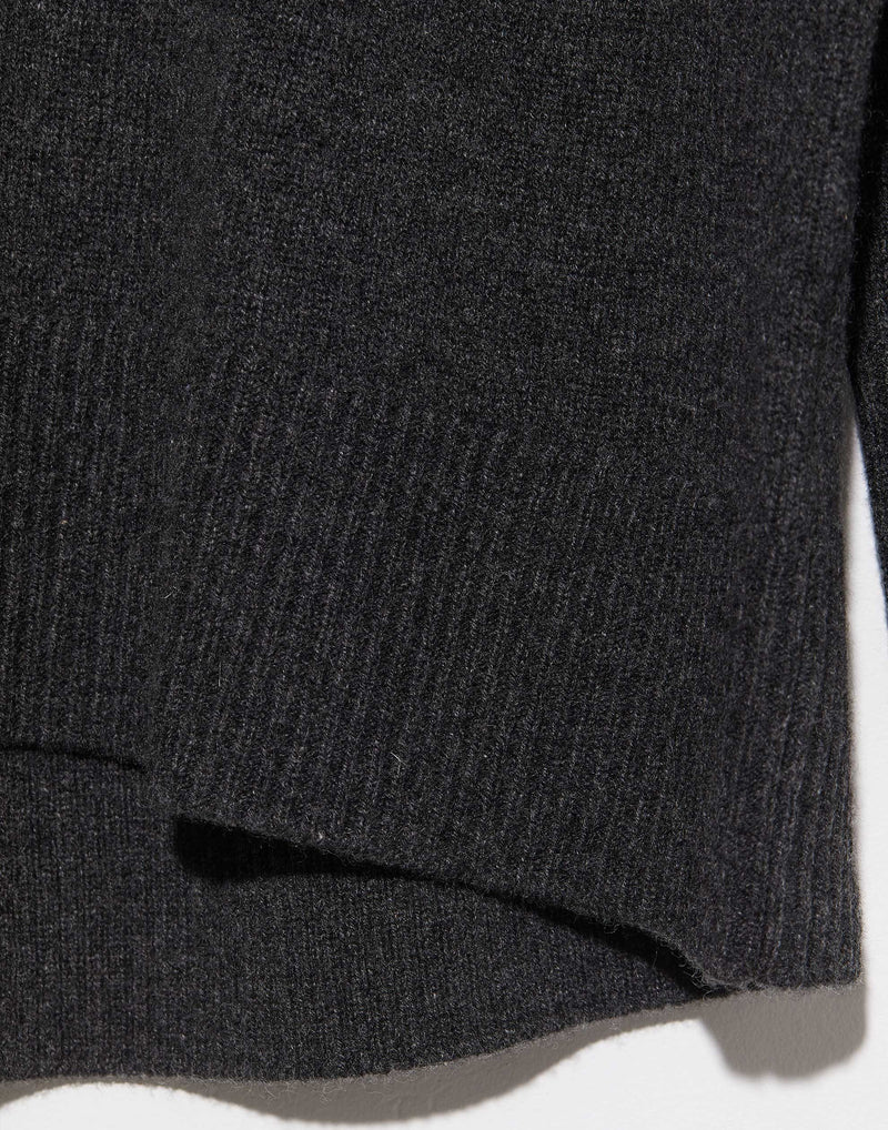 Charcoal Oversized Rollneck Cashmere Pullover