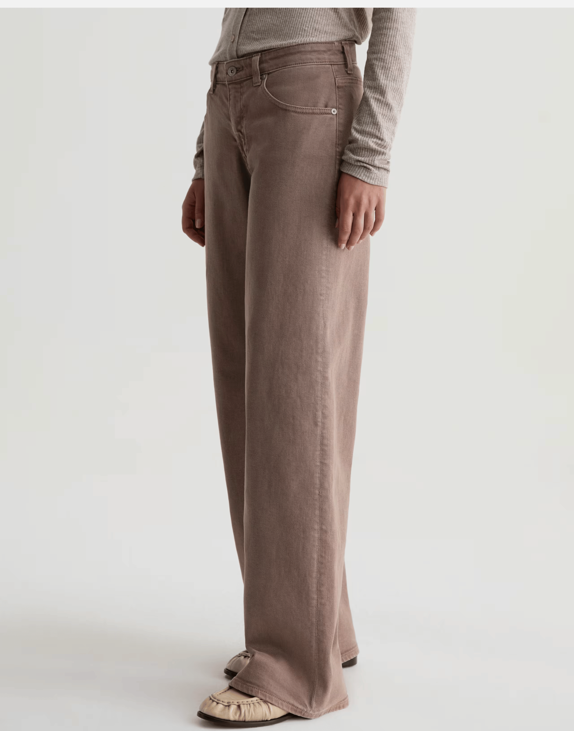 Sulfur Taupe Grey Low-Rise Adria Jeans
