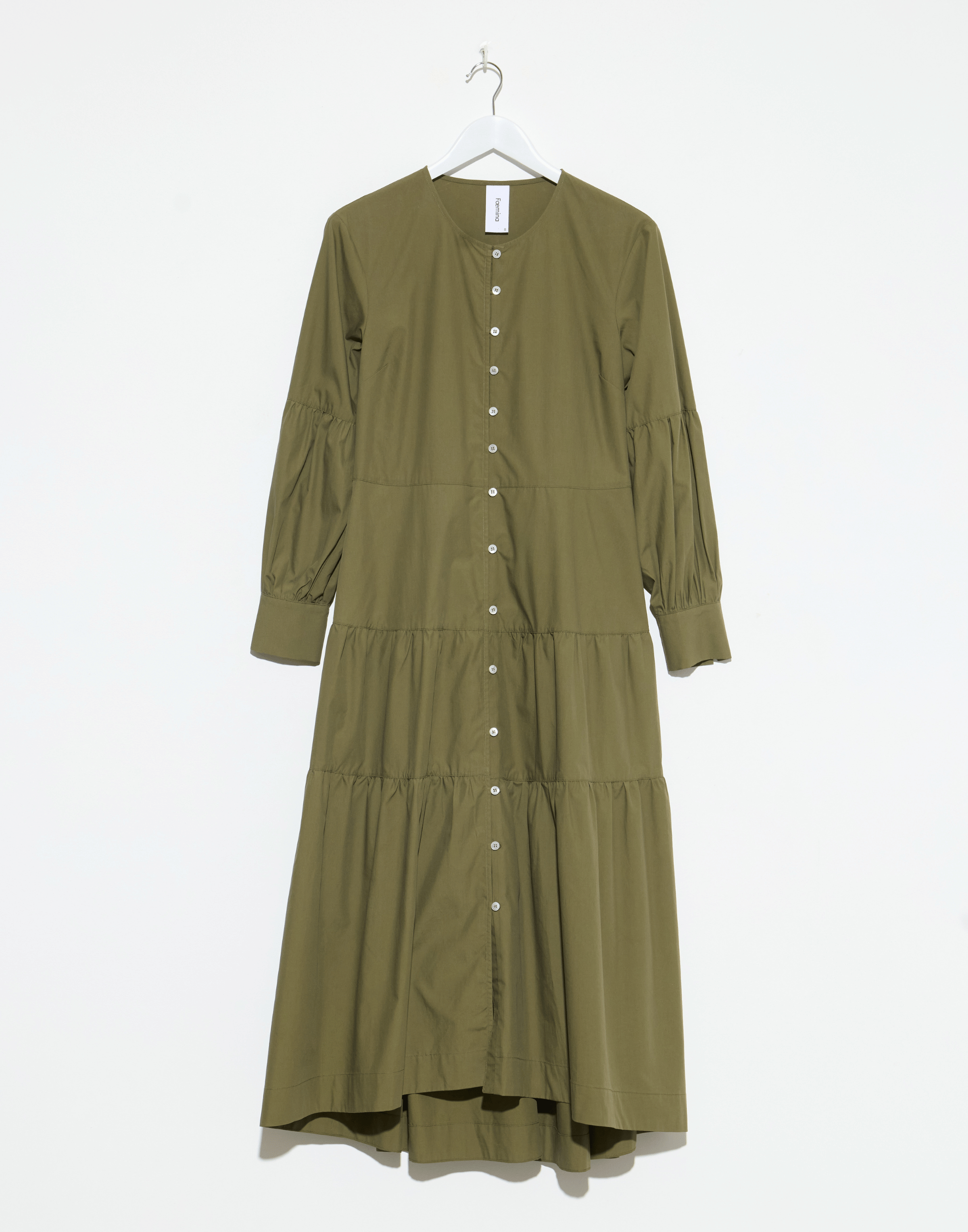 Khaki Cotton & Tencel Nora Dress