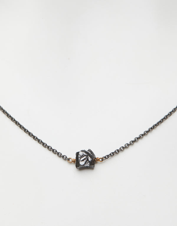№ 1 Black Diamond & Oxidised Silver Necklace