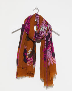 Fuchsia Wool Bloom Scarf