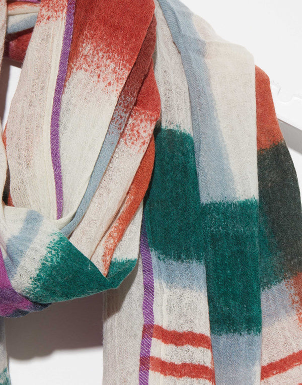 Multicoloured Wool Albert Scarf
