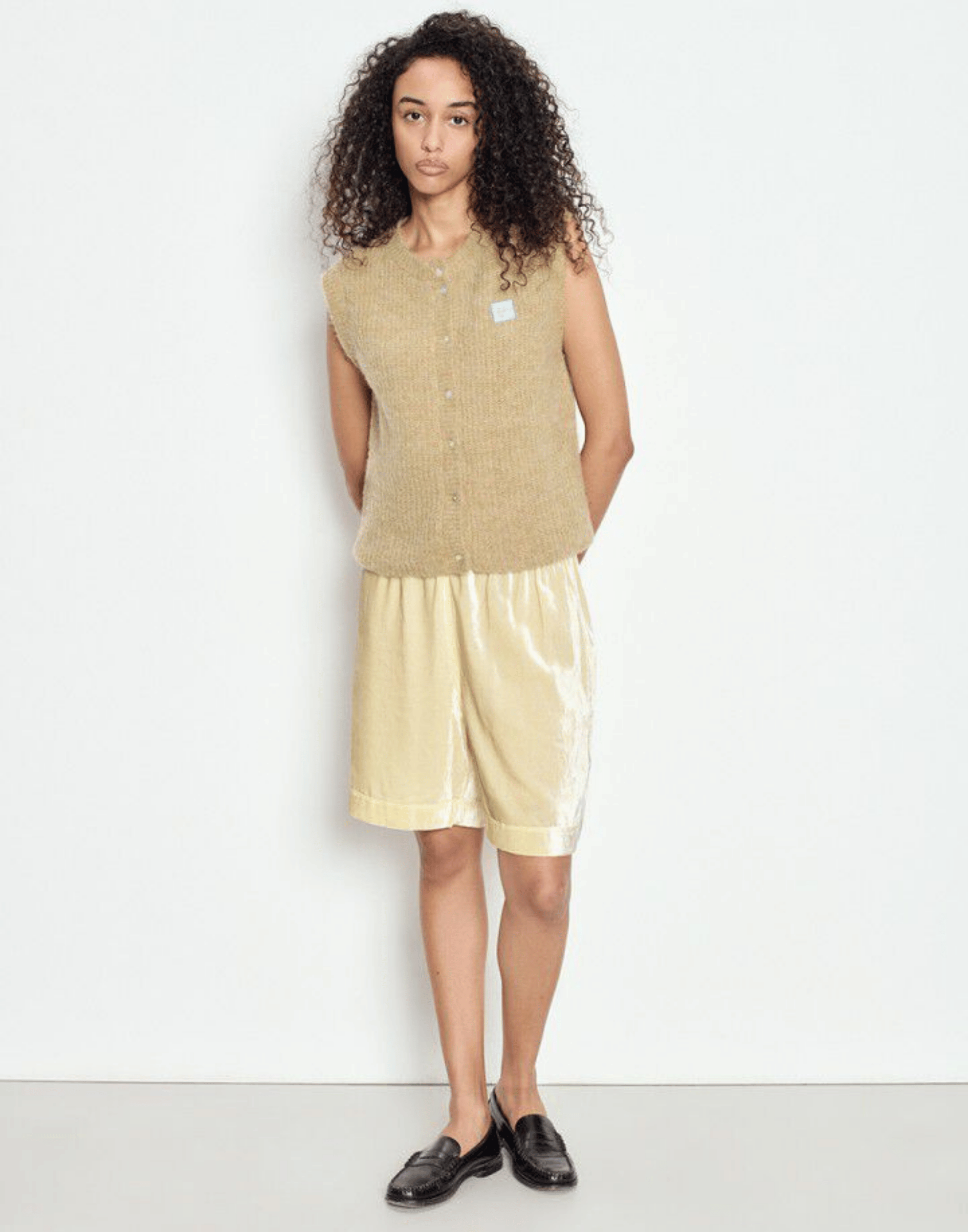 Sand Melange Wool Blend East Vest