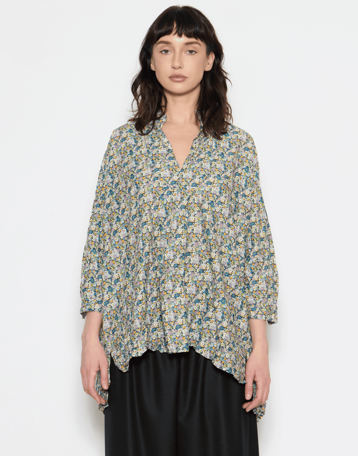 Daisy Floral Liberty Print Cotton Kora Lavato Top