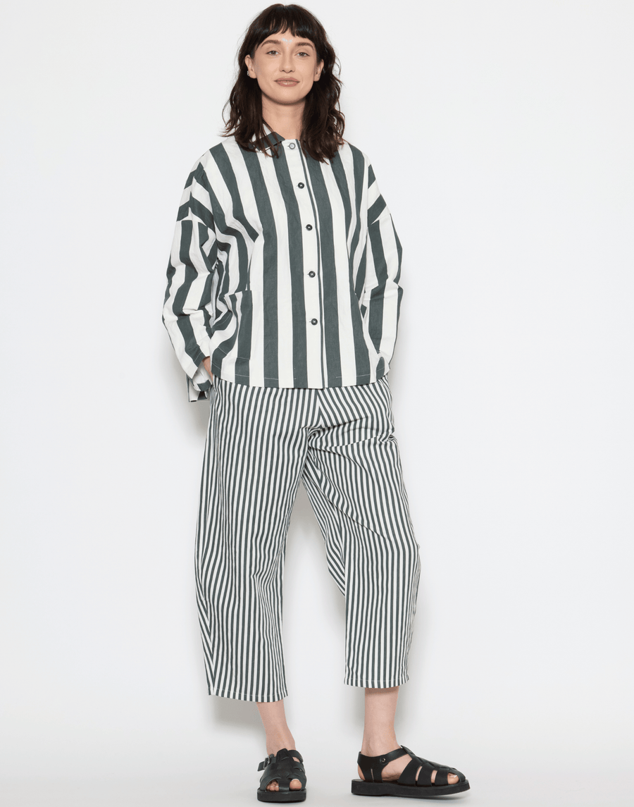 Cement Stripe Cotton & Linen Jacket
