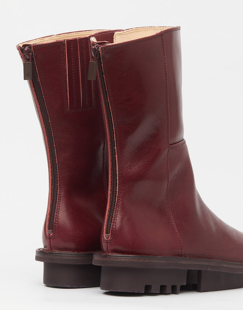 Red Leather Mid F Boots