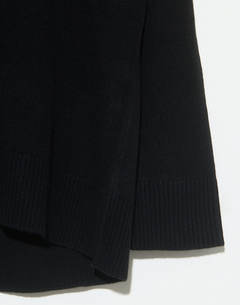 Black Cashmere Chunky Rollneck Pullover
