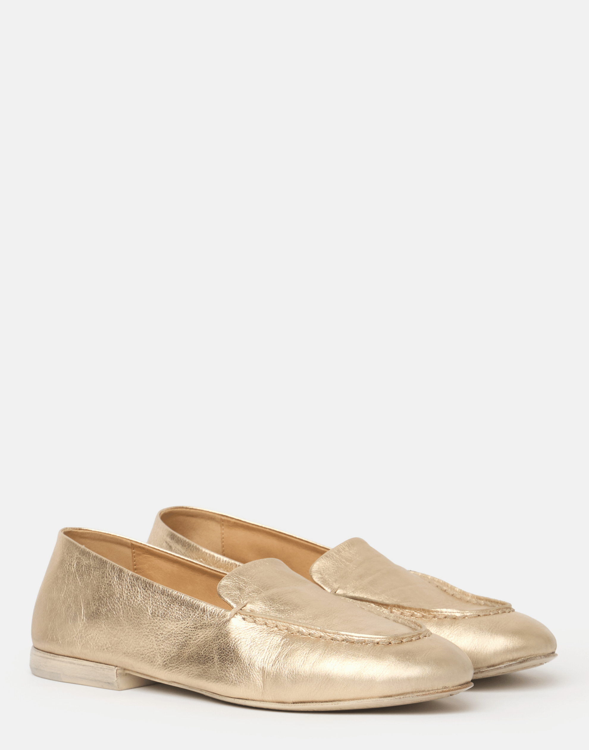 Platinum Foil Leather Mandolo Loafers