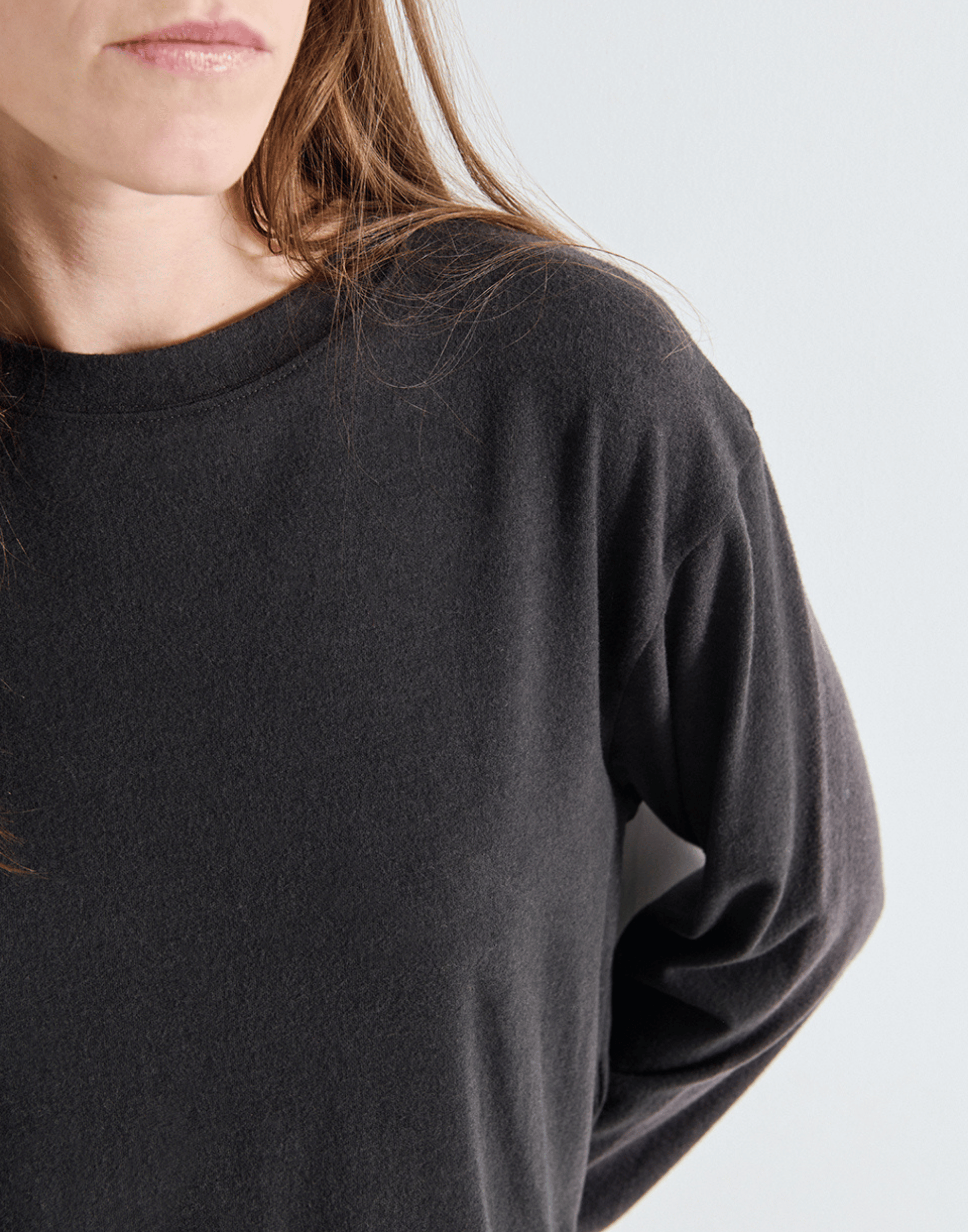 Carbon Cotton Blend Ypawood Long Sleeve T-Shirt