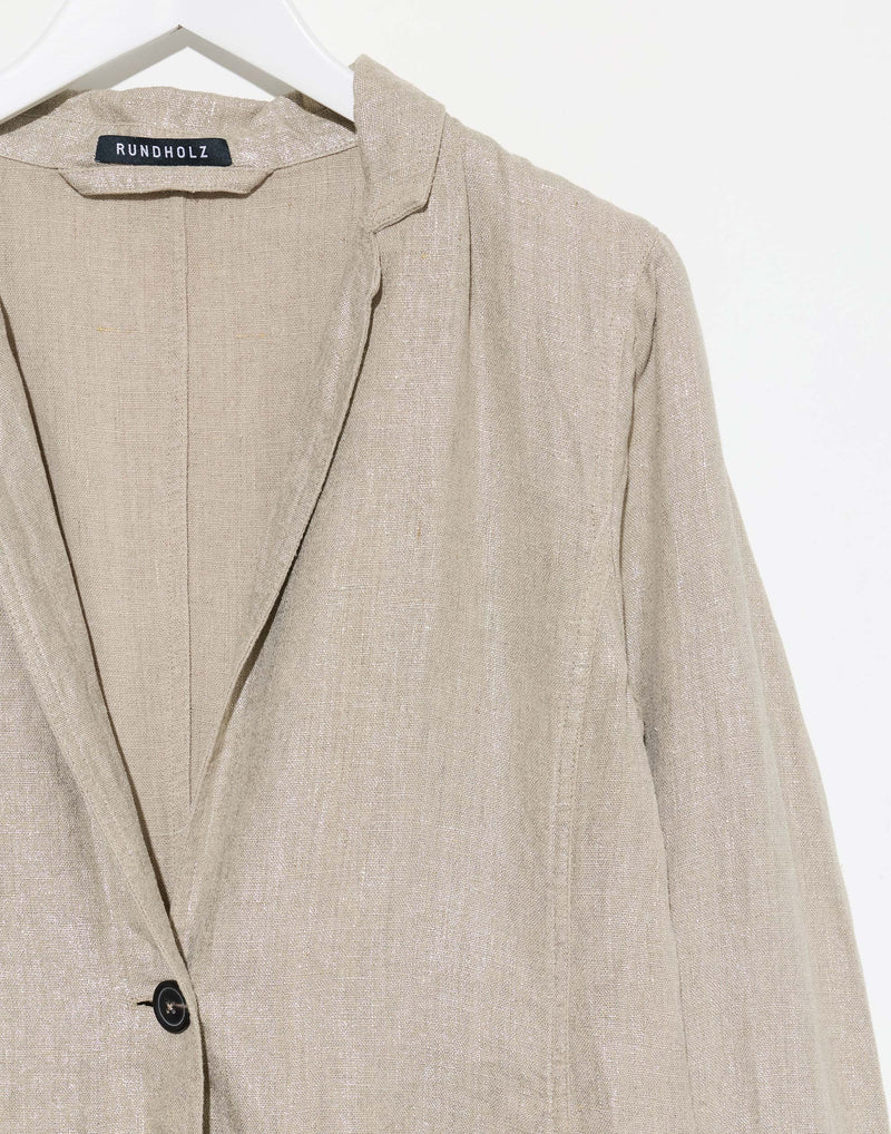 Natural Beige Sparkle Linen Coat