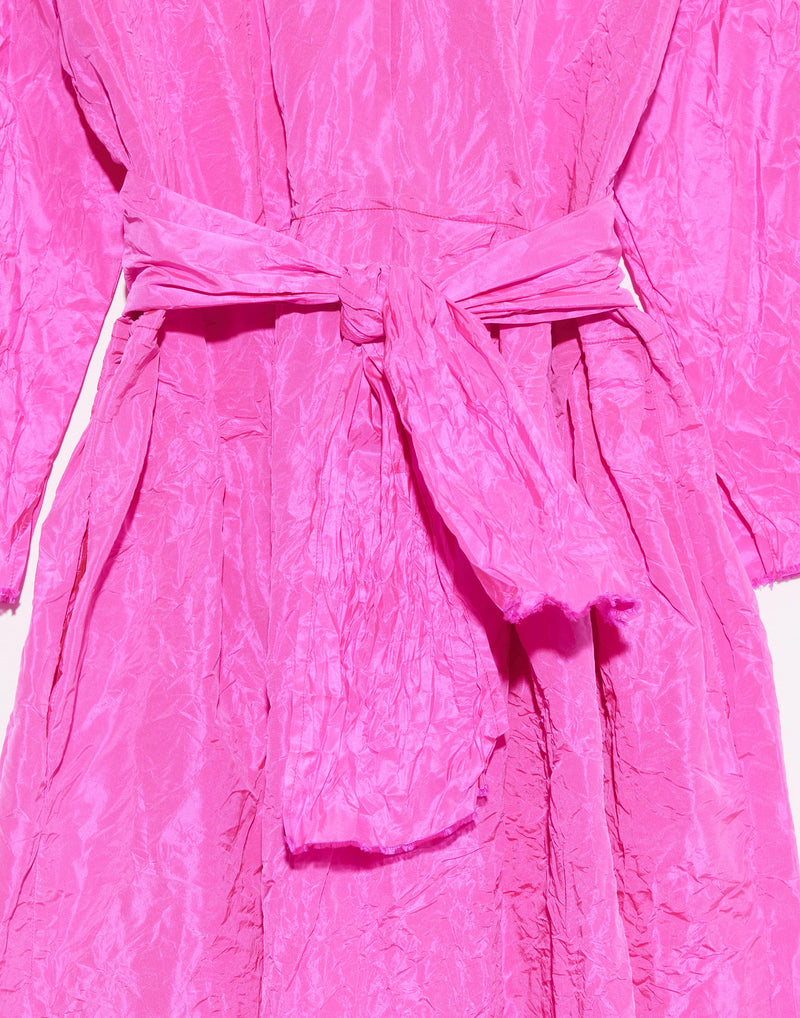 Fuchsia Washed Silk Operaio Dress