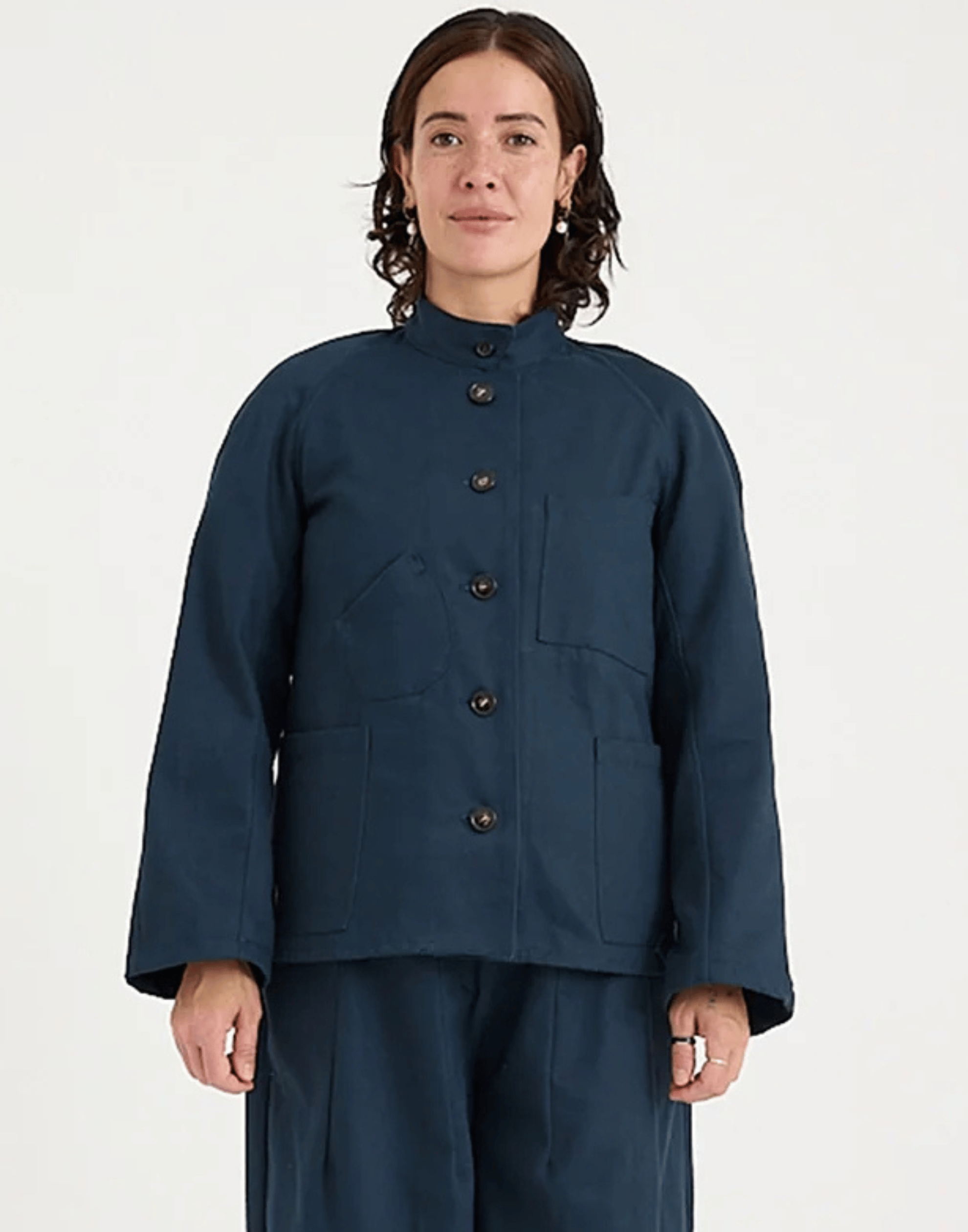 Navy Cotton Twill Train Drivers Jacket