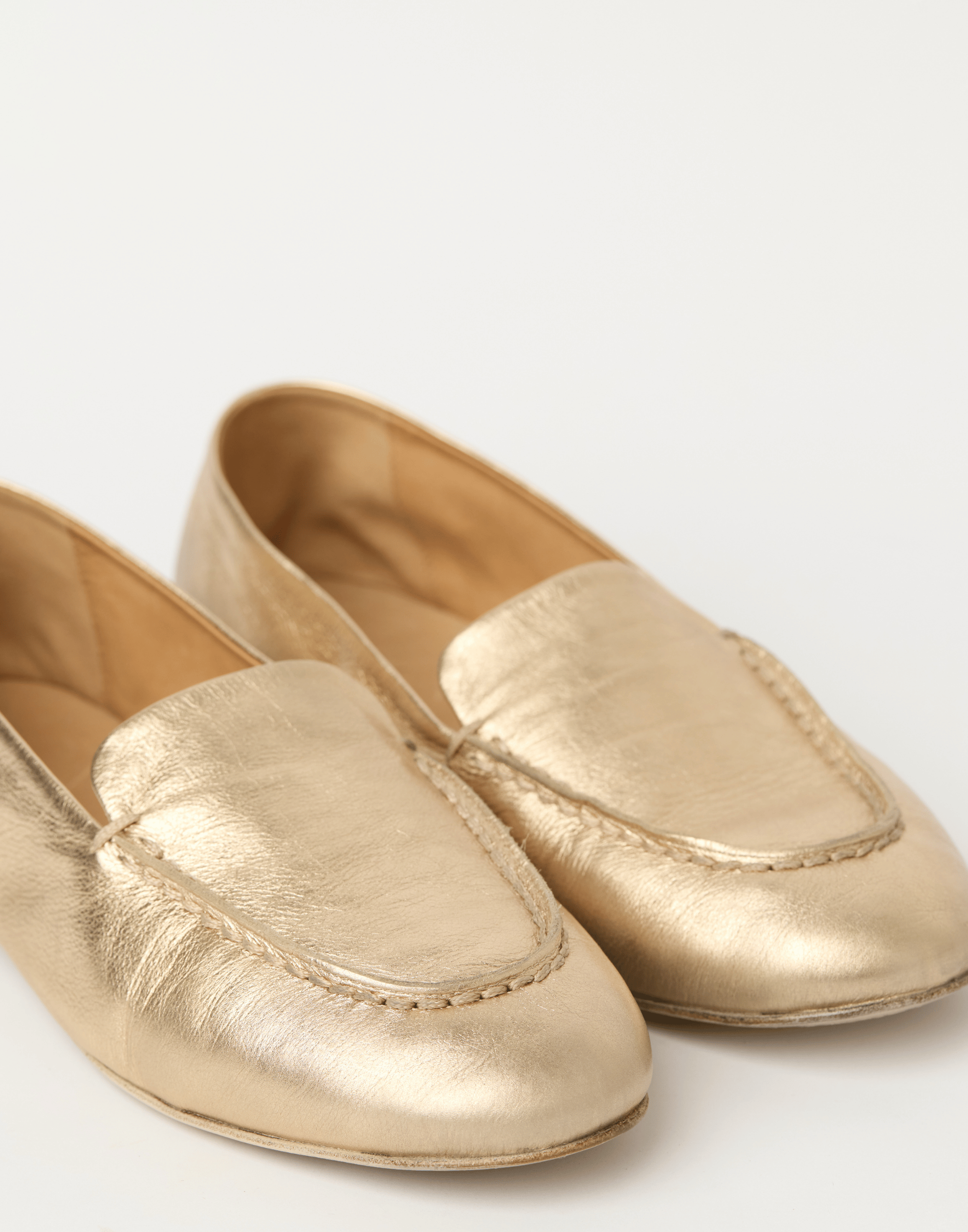 Platinum Foil Leather Mandolo Loafers