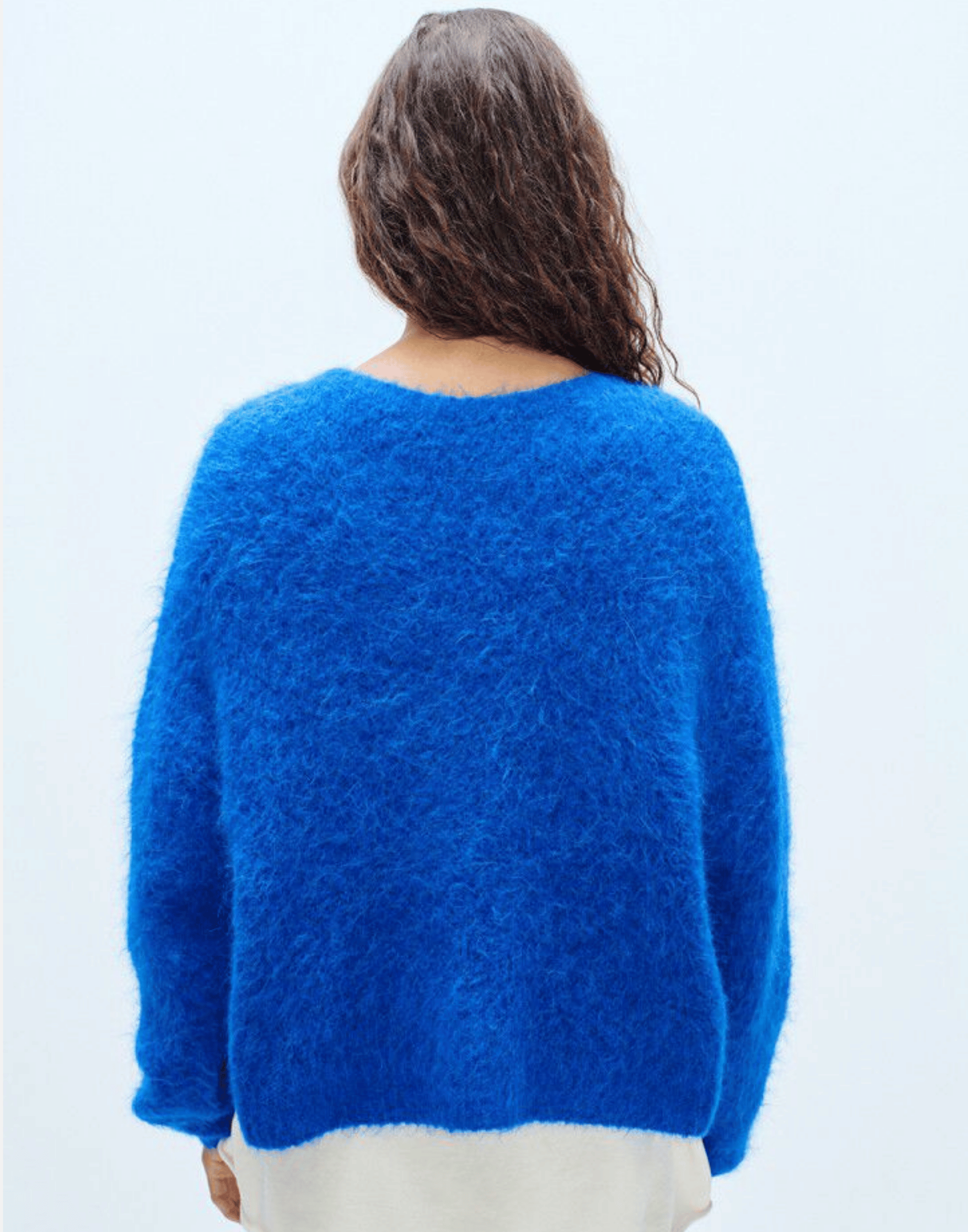 Royal Blue Marl Alpaca Blend Niby Cardigan