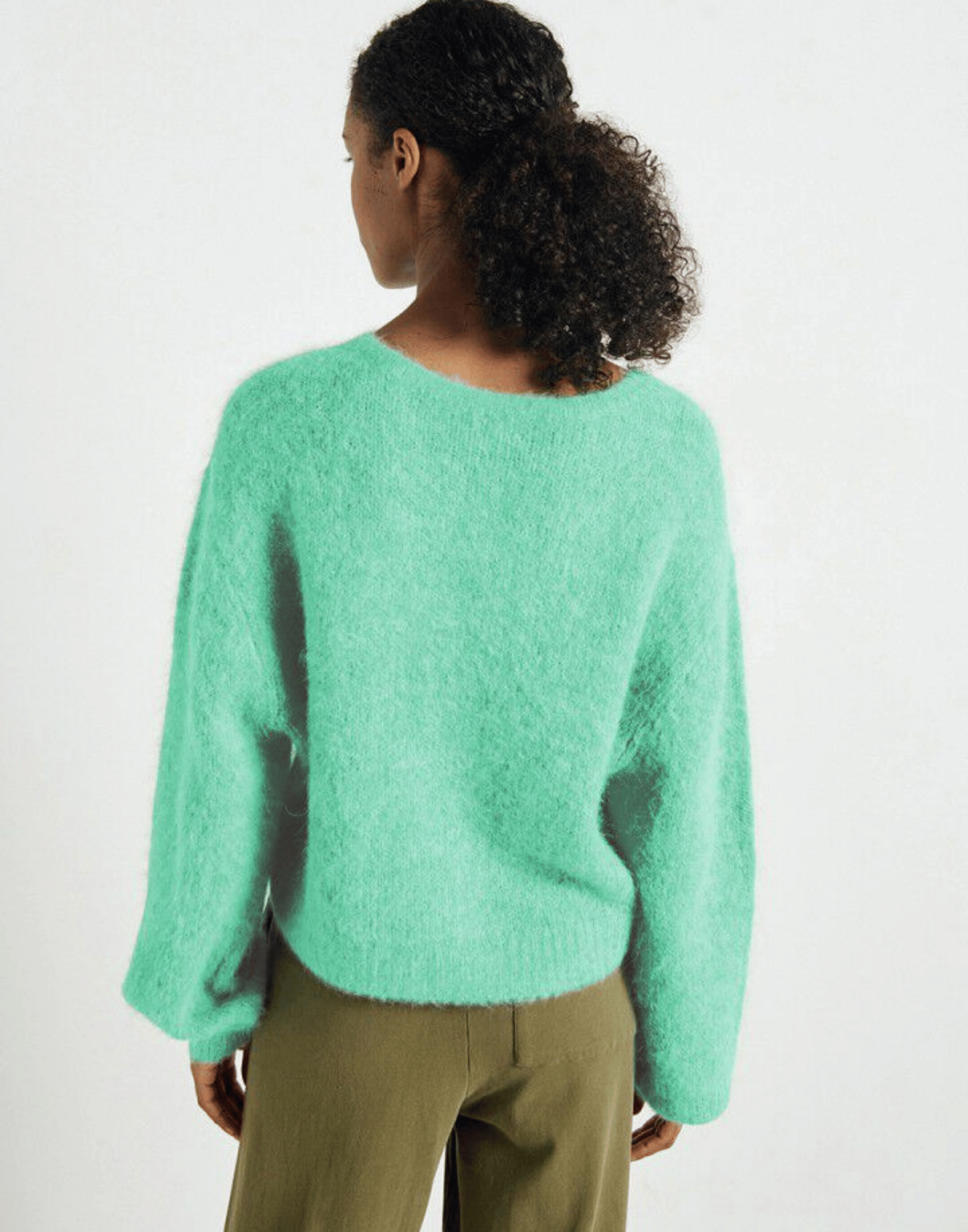 Mint Marl Alpaca Blend Niby Cardigan