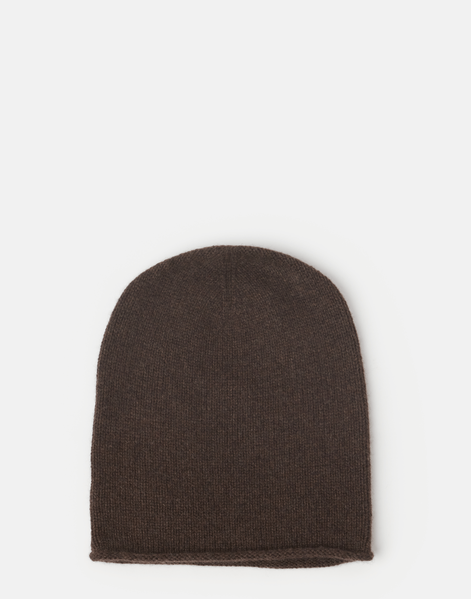 Chocolate Cashmere Rolled Edge Beanie