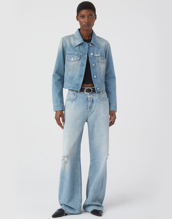 Mid Blue Cotton Denim Jacket