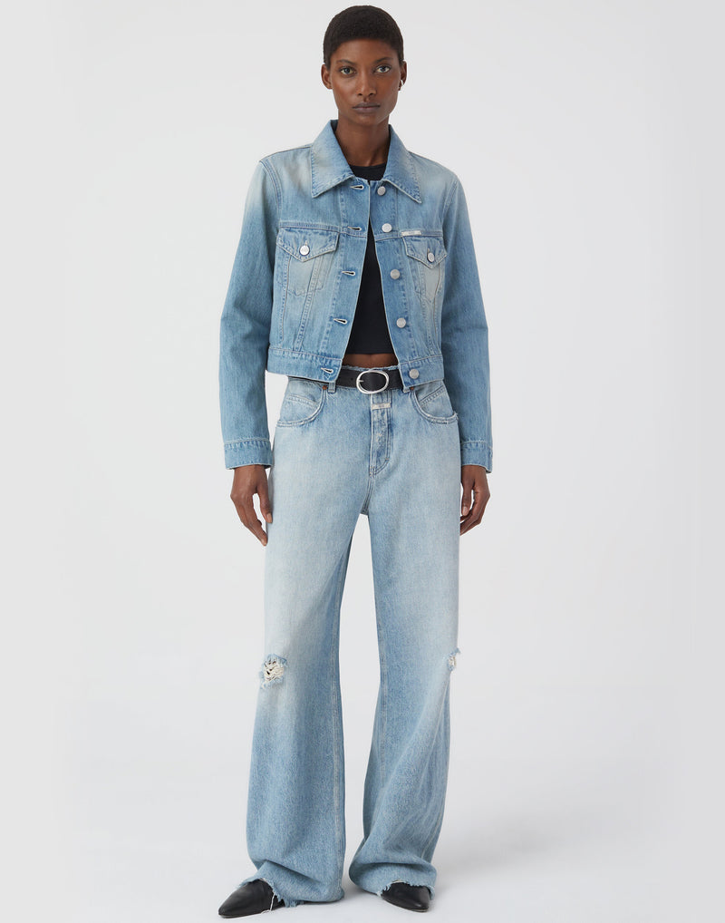 Mid Blue Cotton Denim Jacket