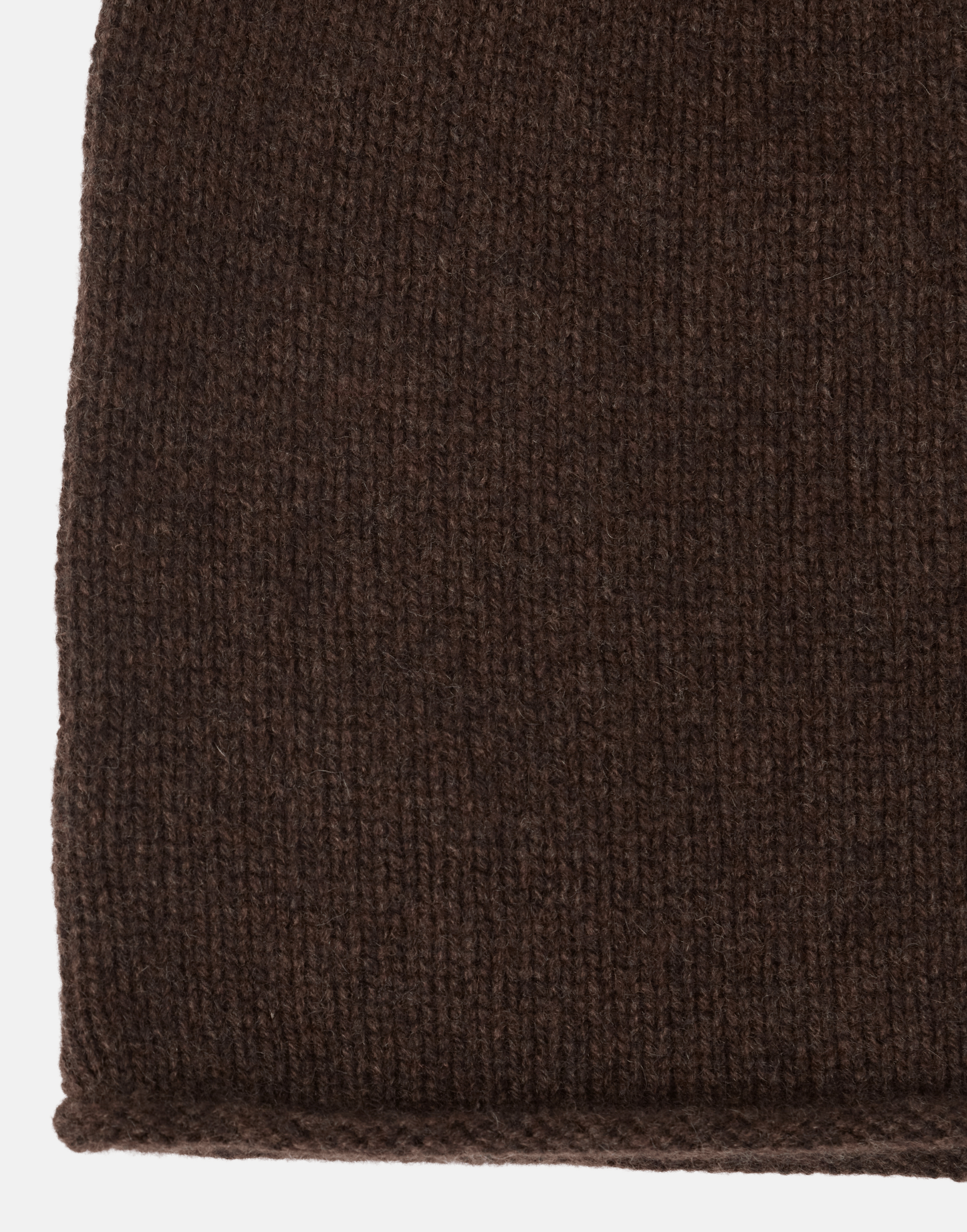Chocolate Cashmere Rolled Edge Beanie