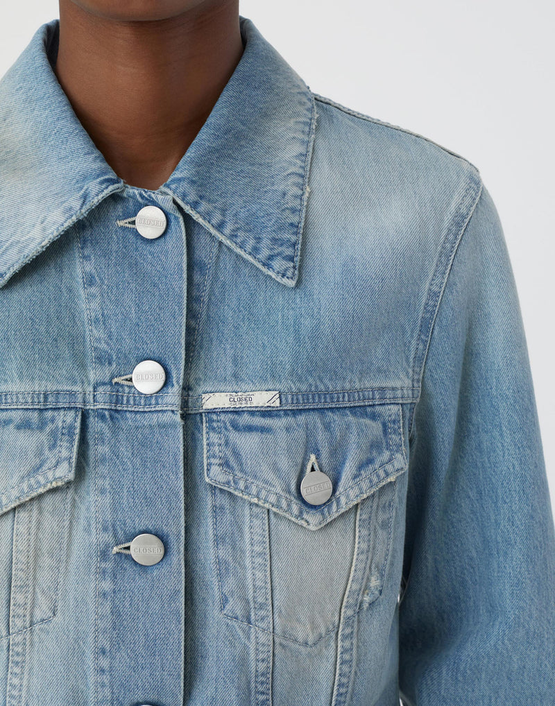 Mid Blue Cotton Denim Jacket