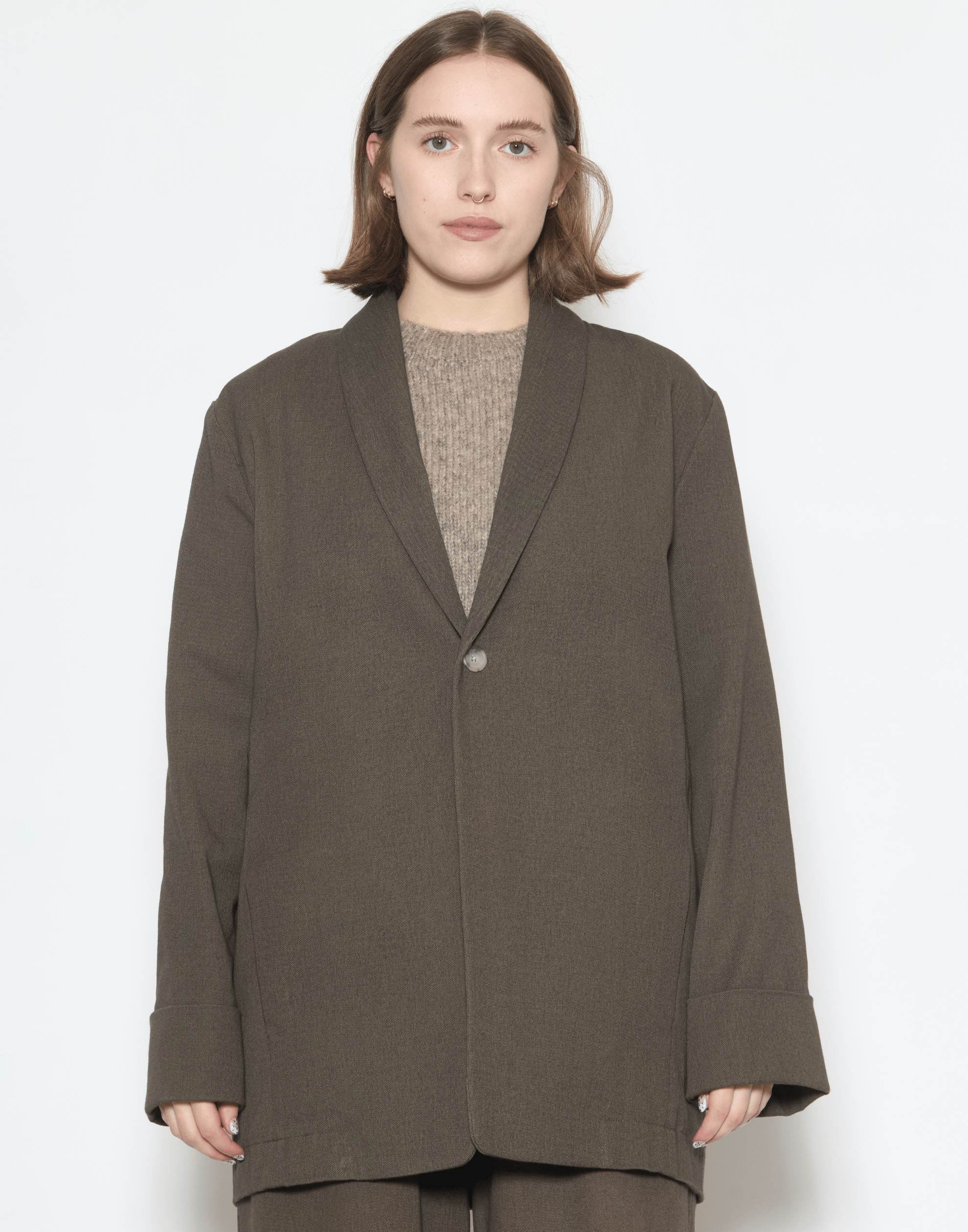 Barnwood Brown Cotton Painted Blazer