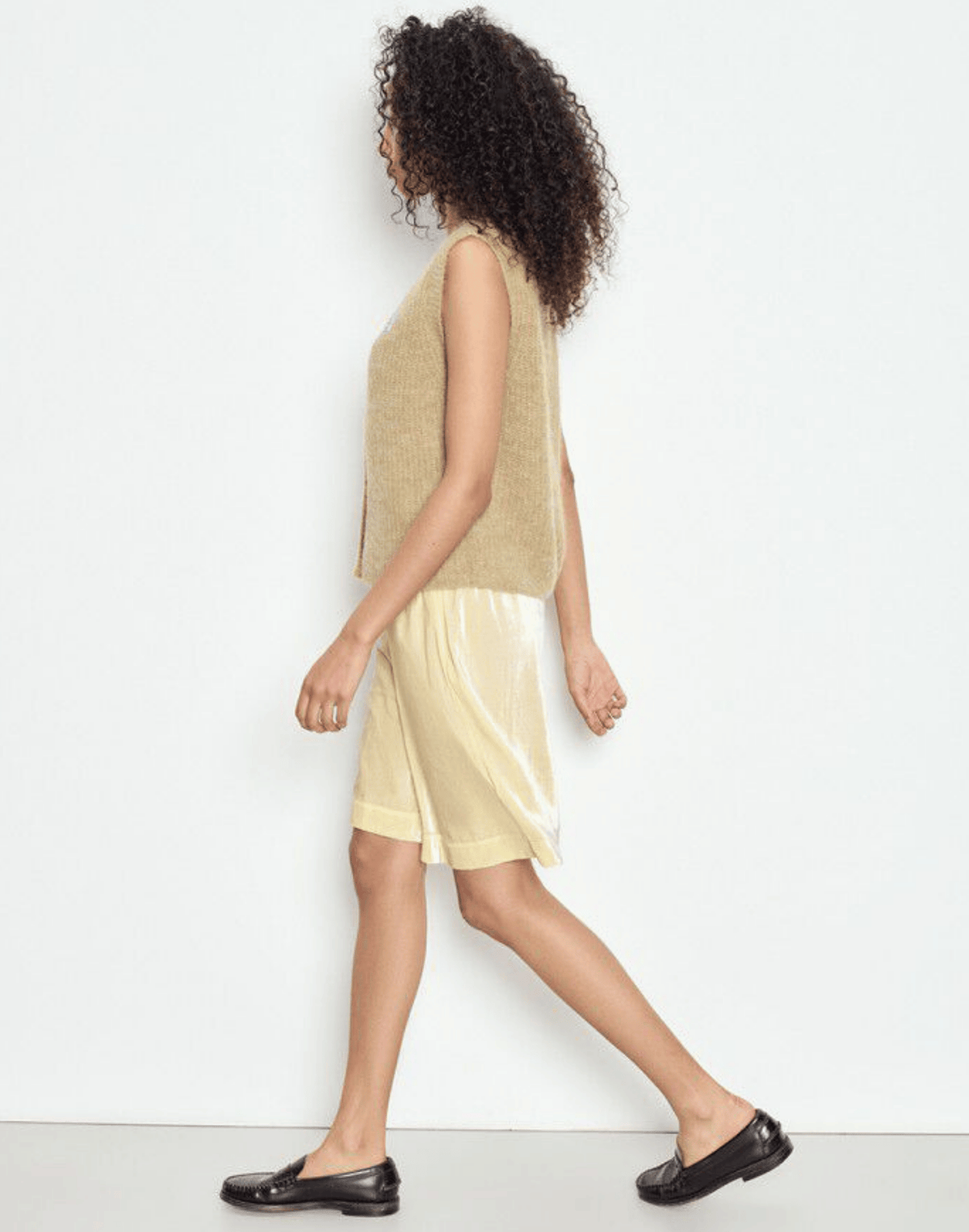 Sand Melange Wool Blend East Vest