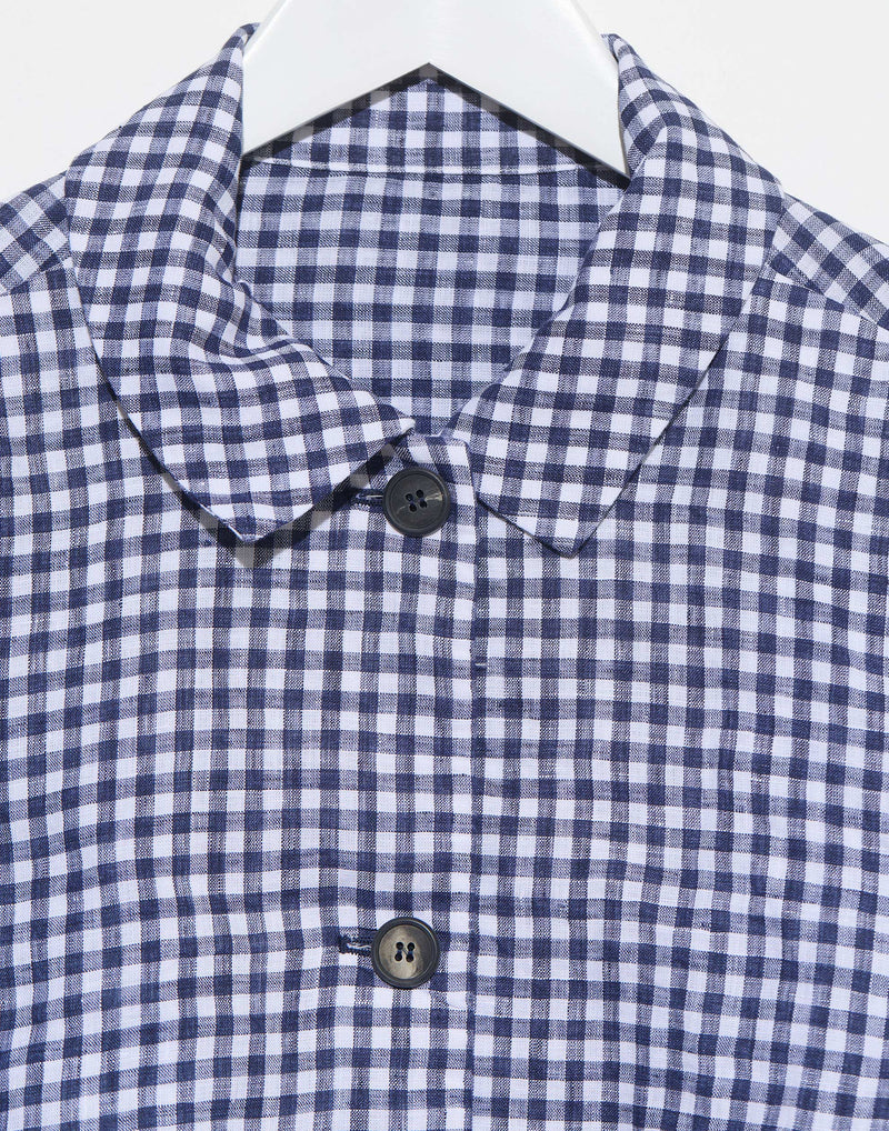 Navy Check Linen Uli Jacket