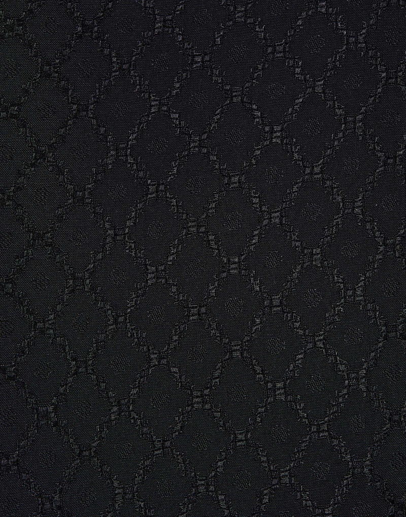 Black Viscose Tie Detail Blouse