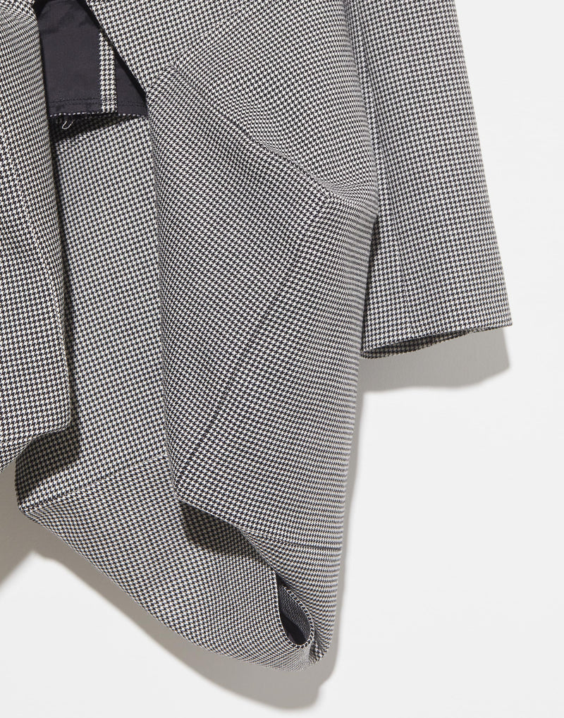 Asymmetric Herringbone Wool Blazer