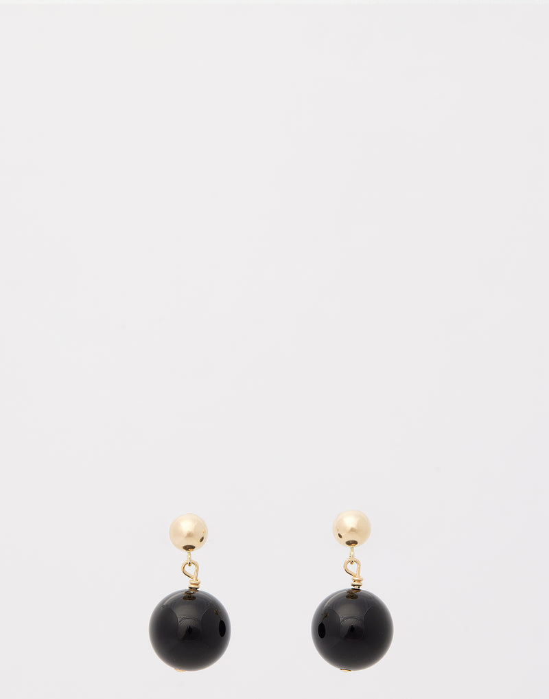Onyx & Gold Porter Drop Earrings