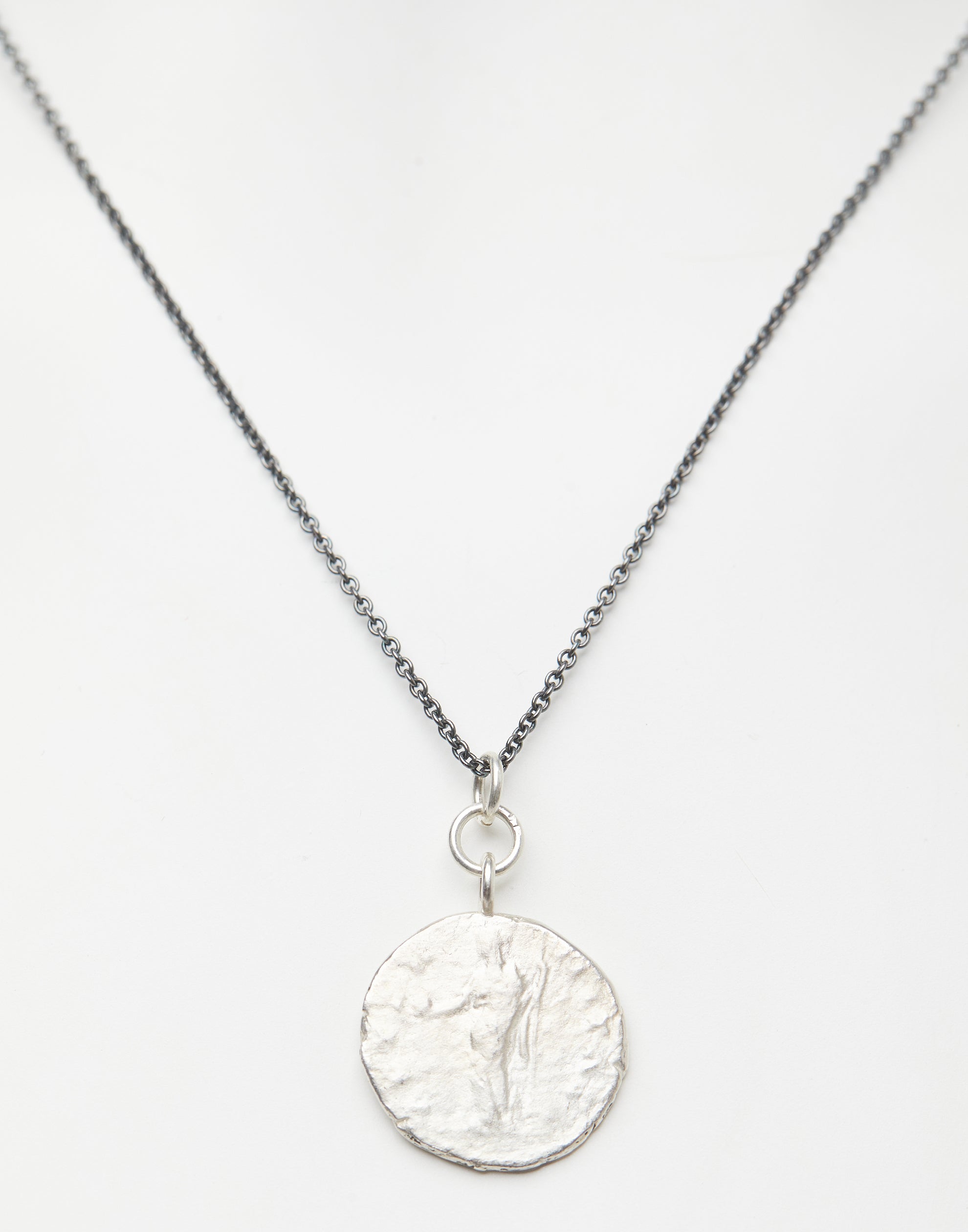 Greek Coin & Oxidised Silver Necklace