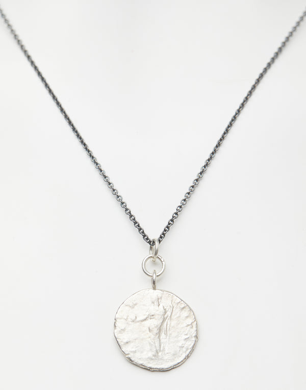 Greek Coin & Oxidised Silver Necklace