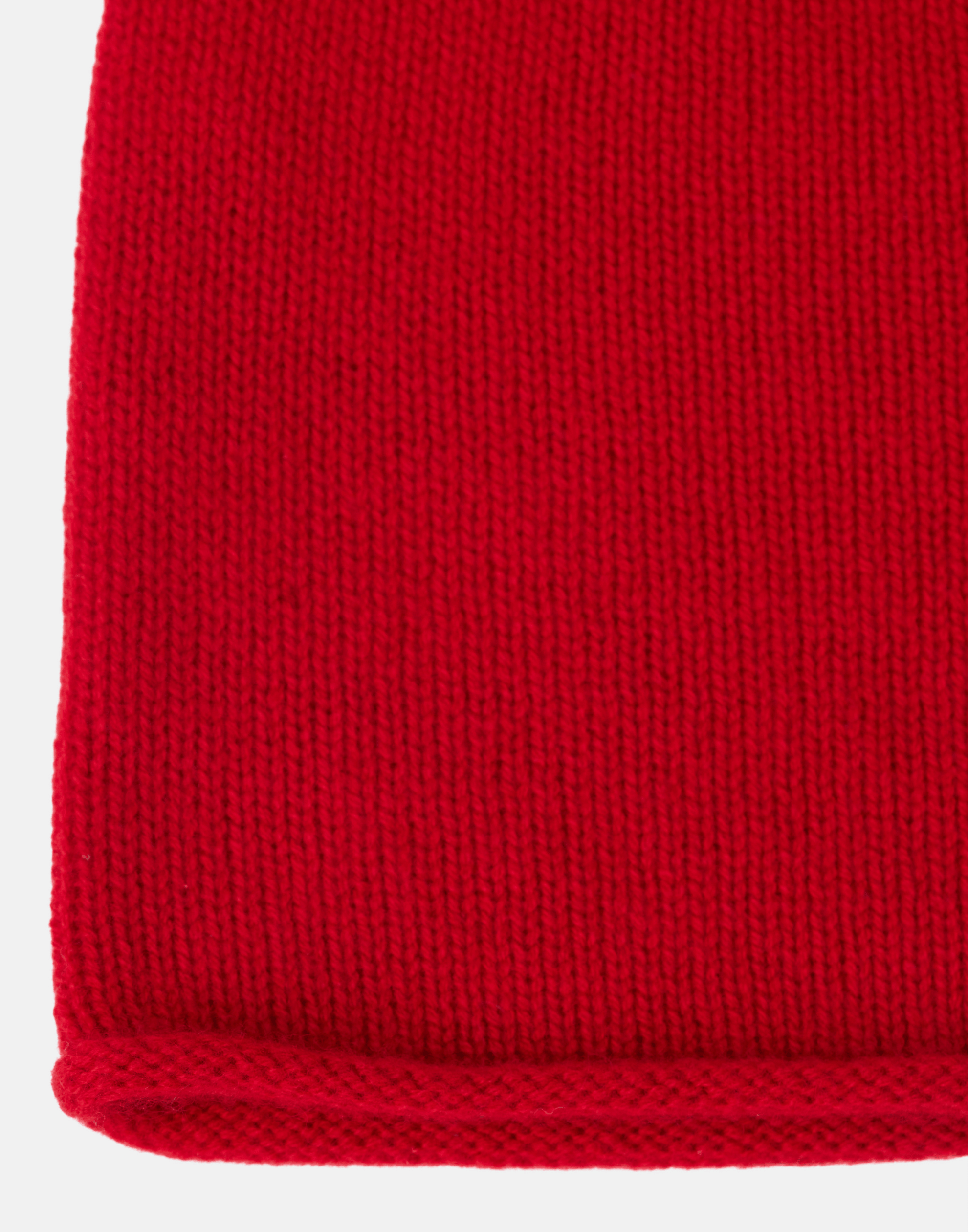 Scarlet Red Cashmere Rolled Edge Beanie