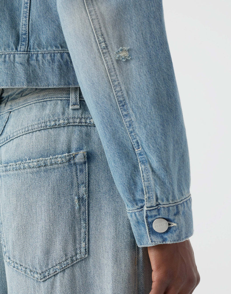 Mid Blue Cotton Denim Jacket