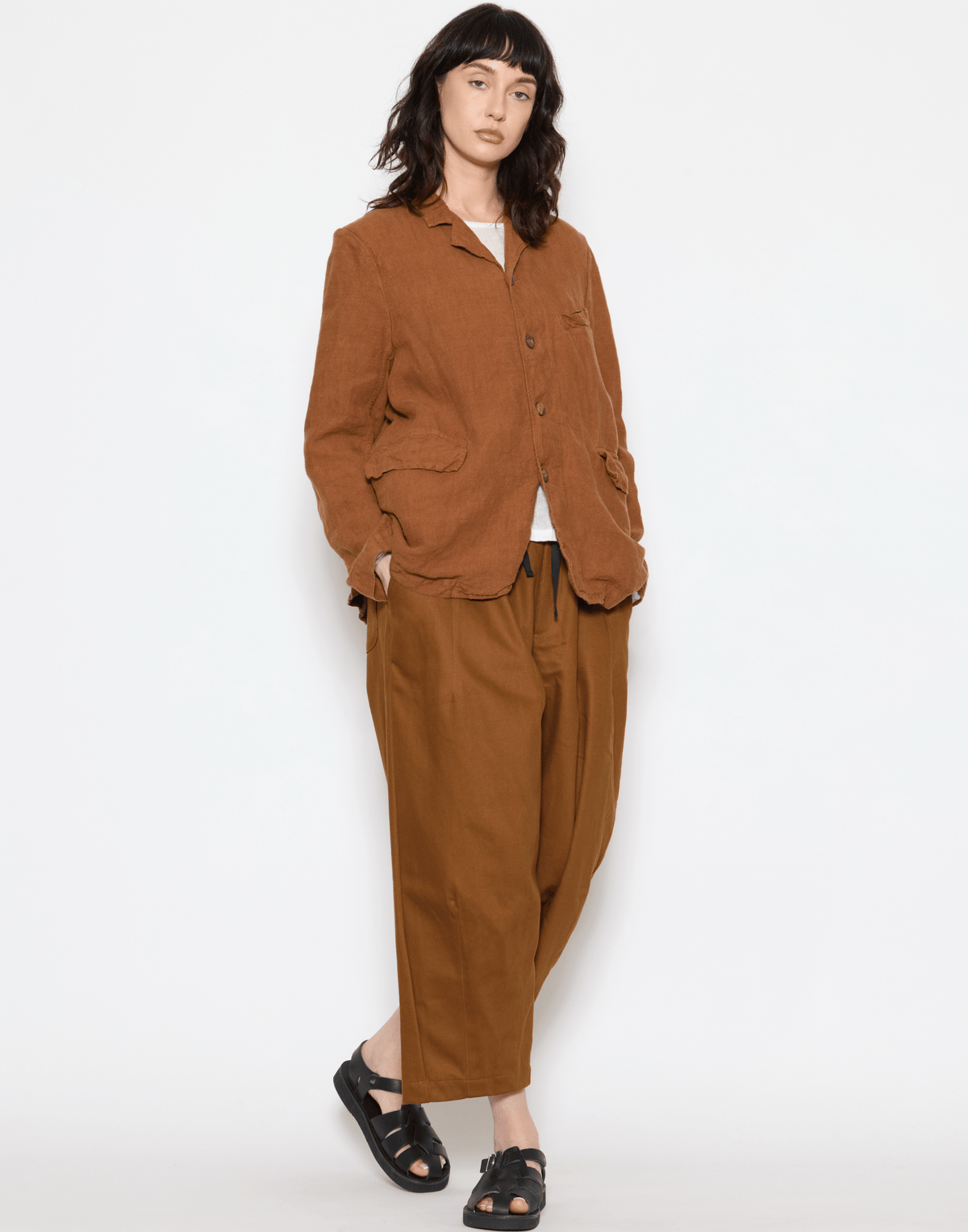 Brick Cotton Twill Stevie Barrel Pants