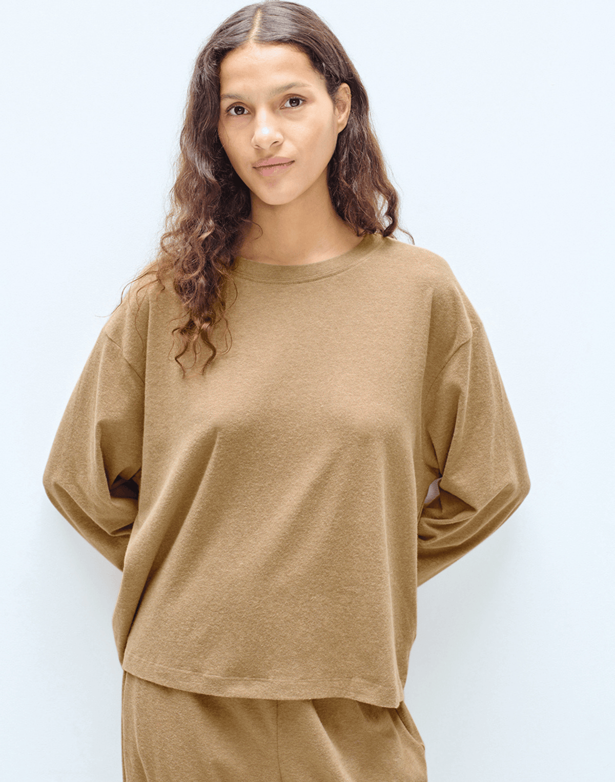 Macchiato Cotton Blend Ypawood Long Sleeve T-Shirt
