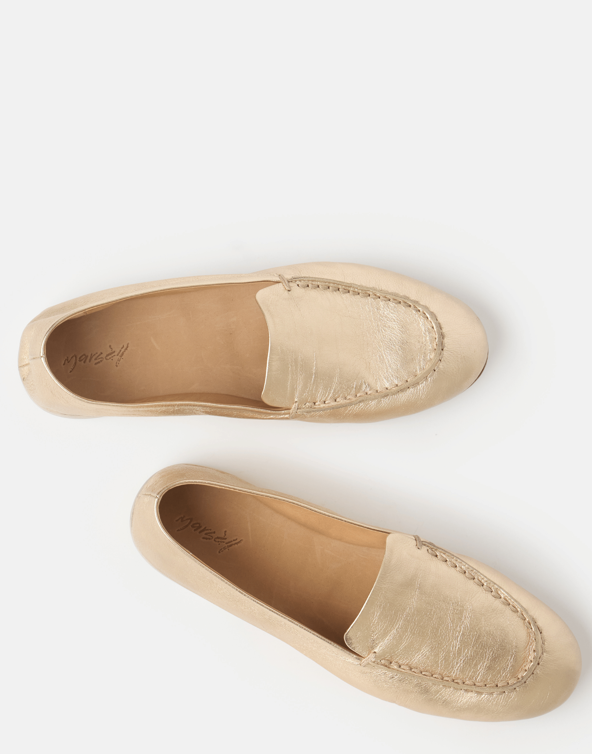 Platinum Foil Leather Mandolo Loafers