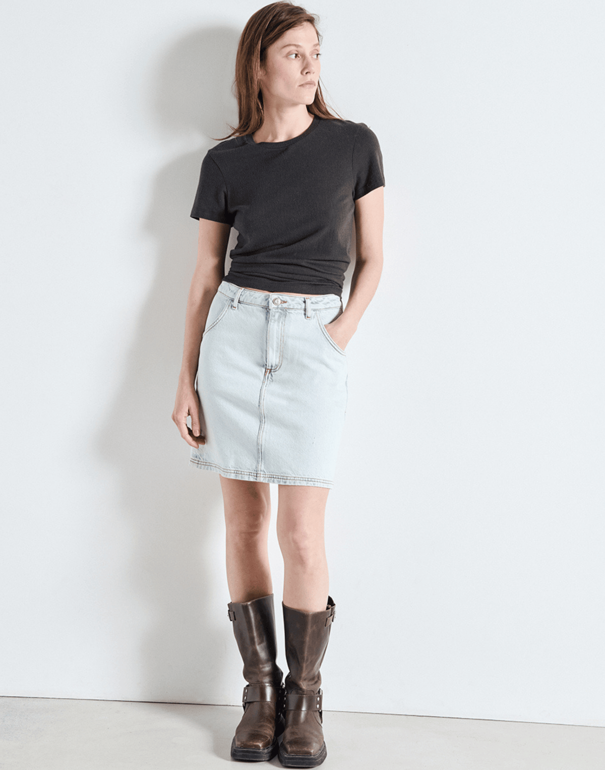 Carbon Melange Cotton Blend Ypawood T-Shirt