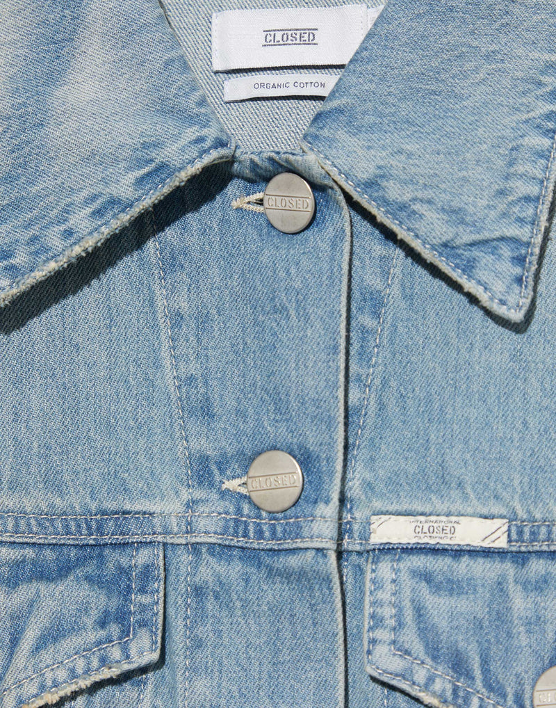 Mid Blue Cotton Denim Jacket