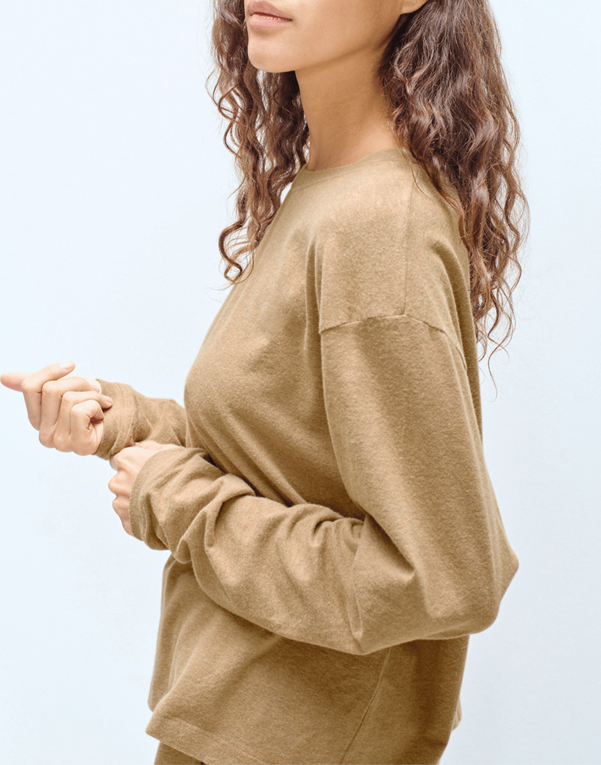 Macchiato Cotton Blend Ypawood Long Sleeve T-Shirt