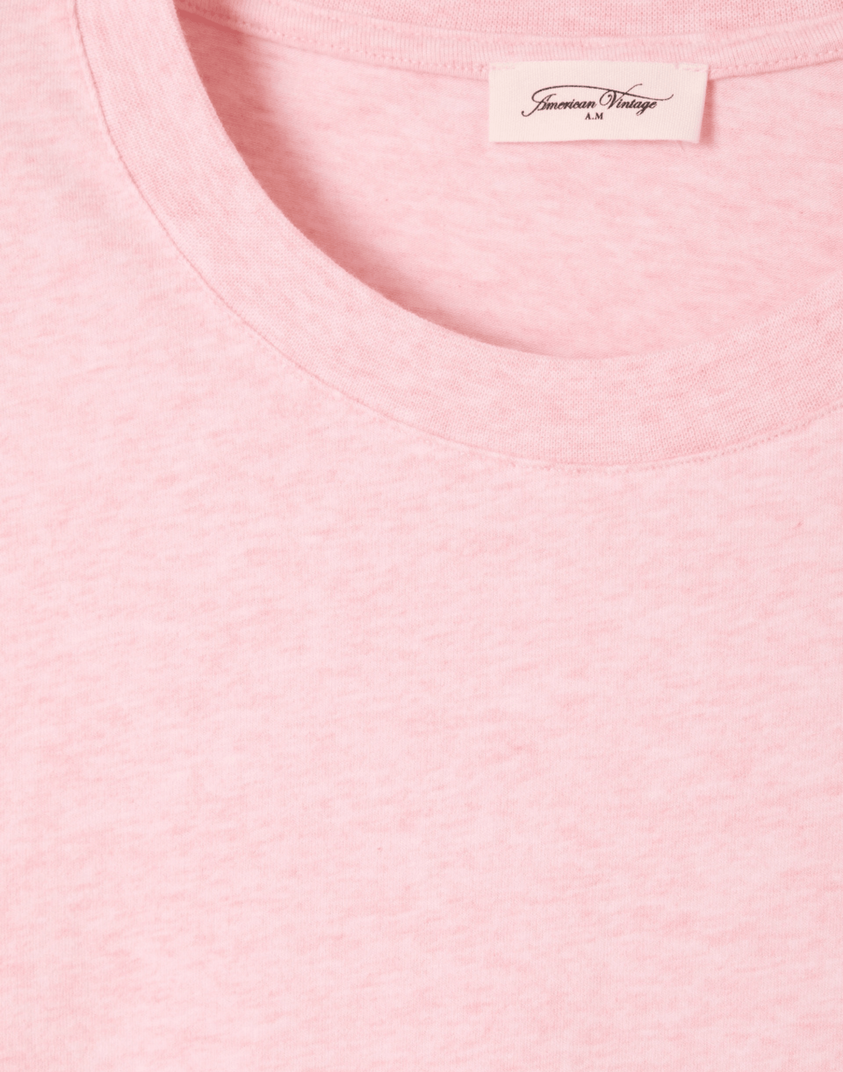 Pink Melange Cotton Blend Ypawood T-Shirt