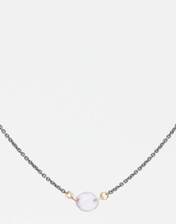 Purple Sapphire & Oxidised Silver Necklace
