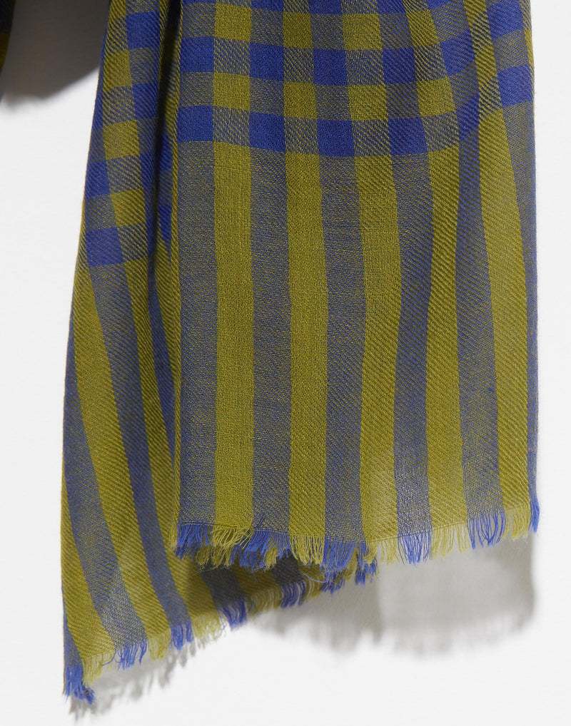 Moss Green Wool Patch Scarf