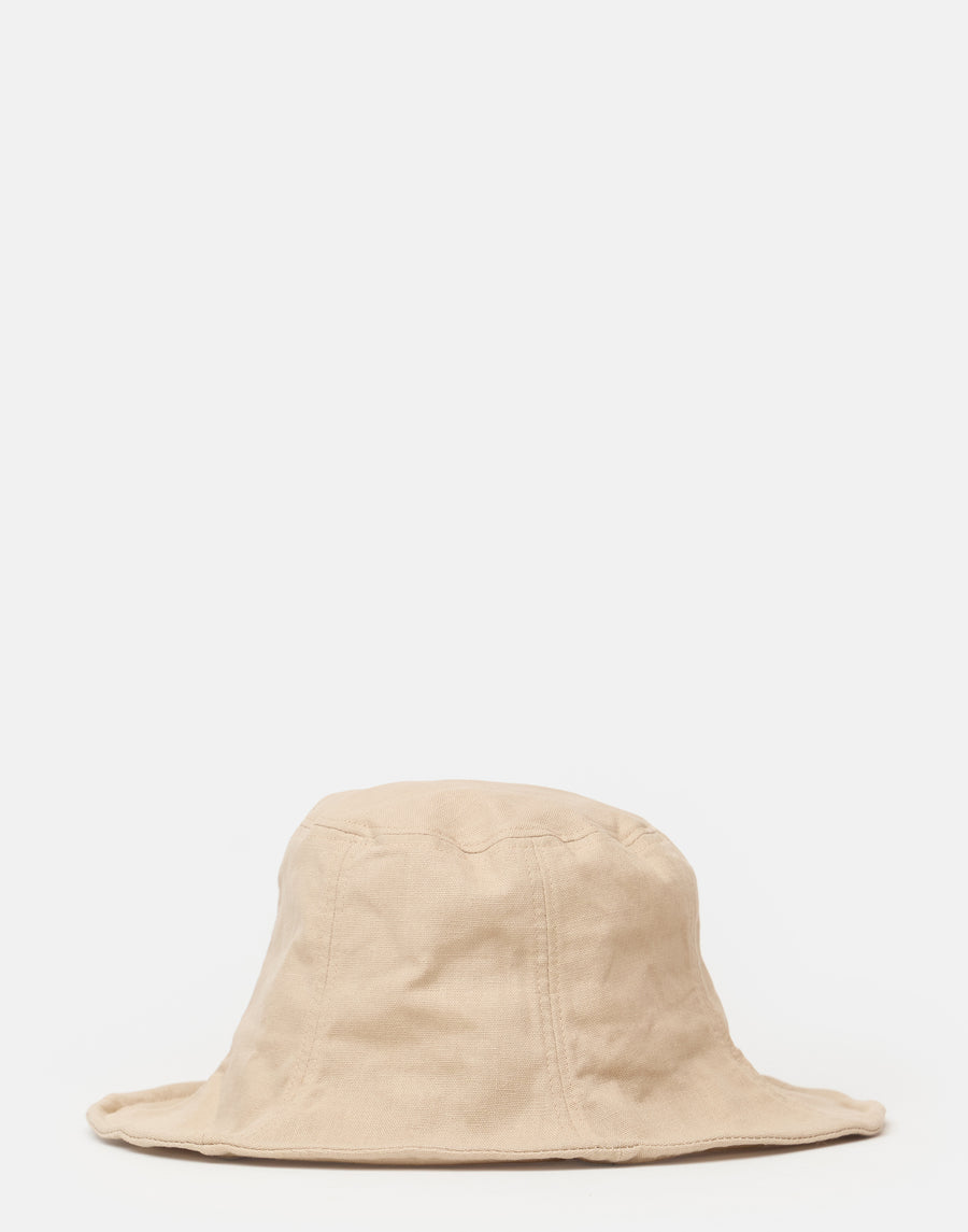 Beige Cotton & Linen Everyday Hat